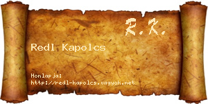 Redl Kapolcs névjegykártya